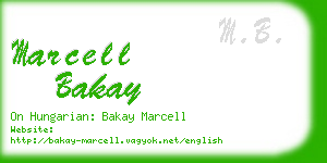 marcell bakay business card